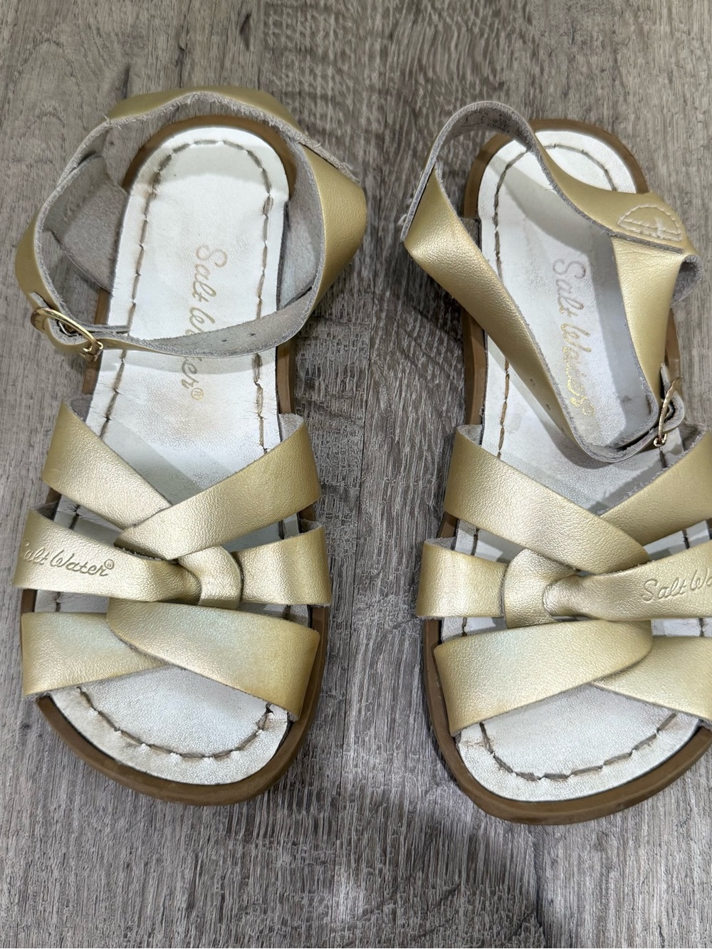 Salt Water Sandals by Hoy Girls Gold Knot-Strap Sandals